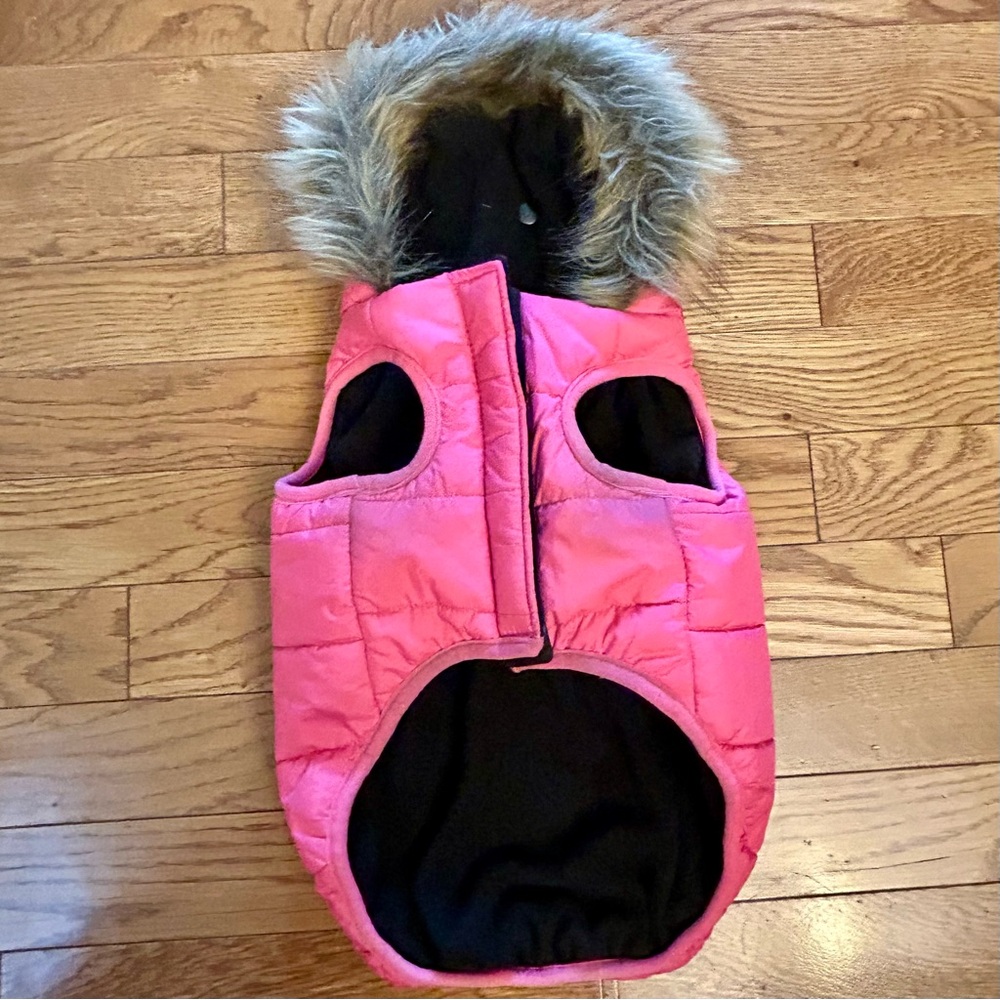 Cozy Pink Dog Vest with Faux Fur Trim